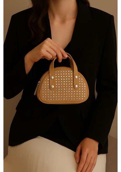 Lüks Mini Elmas Taş Işlemeli El ve Omuz Çantası modelleri