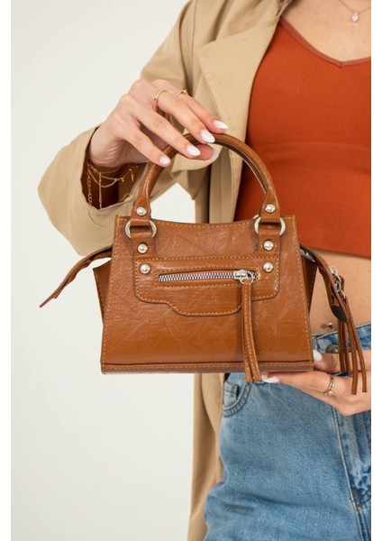 Kadın Mini El ve Omuz Çantası Şık Tasarımlı Çapraz Çanta