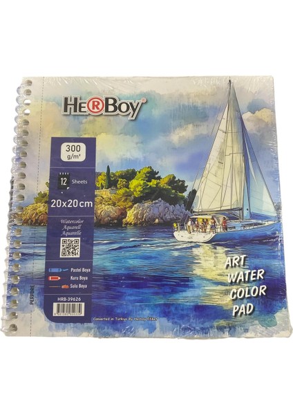 20 x 20 Sulu Boya Defteri 12 Sayfa 300 Gram