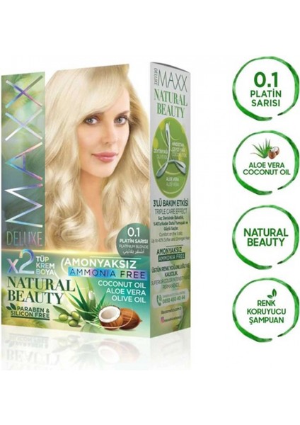 2 Paket Natural Beauty Amonyaksız Saç Boyası 0.1 Platin Sarısı fırsatları