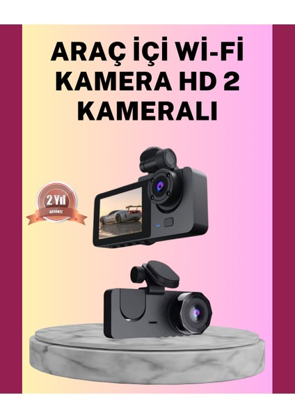 Yol Kayıt Araç Kamerası Hd Dvr 3 Kameralı 2.0in Ekranlı Ön Iç Arka