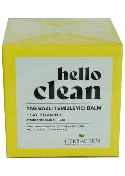 Hello Clean Yüz Dudak ve Göz Için Yağ Bazlı Temizleyici Balm Saf C Vitaminli 100 ml