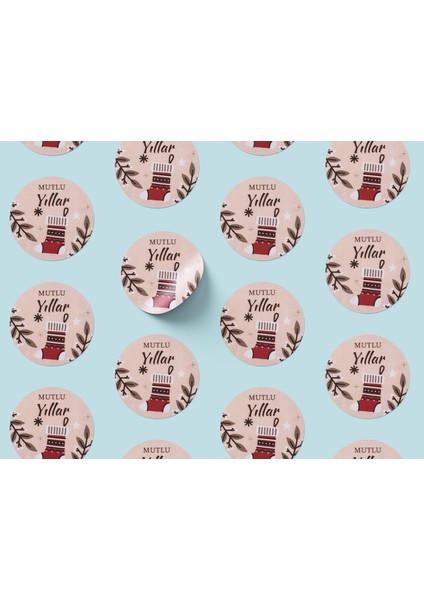 Yılbaşı Mutlu Yıllar Sticker Seti, Yeni Yıl Hediye Paketleme ve Ambalaj Etiketi, 108 Adet, 33X33 mm fiyatları