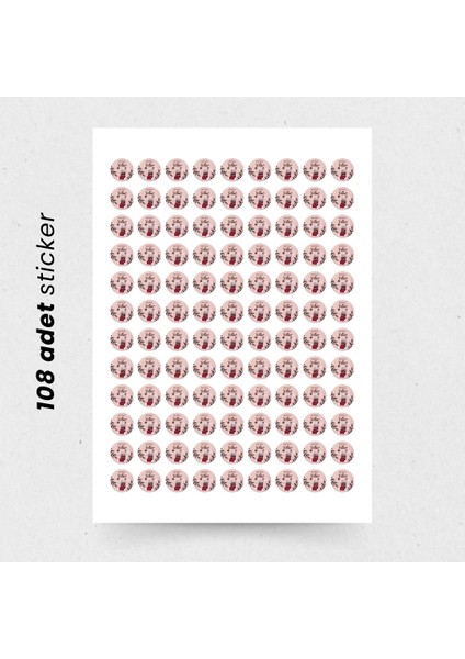 Yılbaşı Mutlu Yıllar Sticker Seti, Yeni Yıl Hediye Paketleme ve Ambalaj Etiketi, 108 Adet, 33X33 mm modelleri