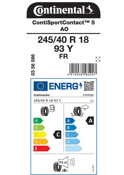 245/40R18 93Y Fr Sc5 Ao Oto Yaz Lastigi Üretim YILI:2025 fiyatları