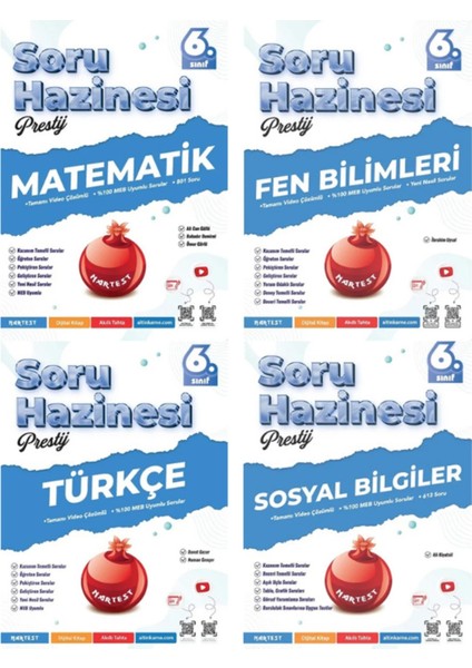 Nartest 6.sınıf Prestij Matematik, Fen Bilimleri, Türkçe, Sosyal Bilgiler Soru Hazinesi