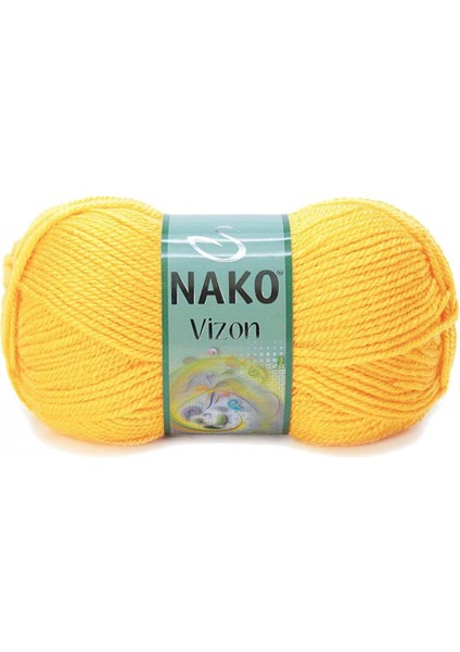 5 Adet Vizon Premium Akrilik El Örgü Ipi Yünü Renk NO:184 Sarı fiyatları