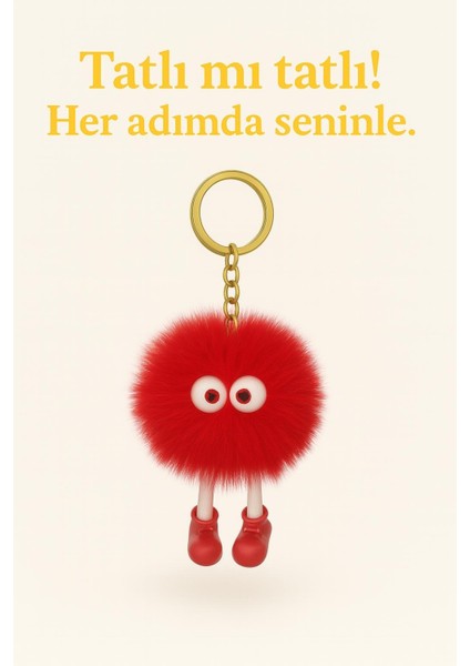 Lüks Pelüş Ponpon Charm Anahtarlık fiyatları