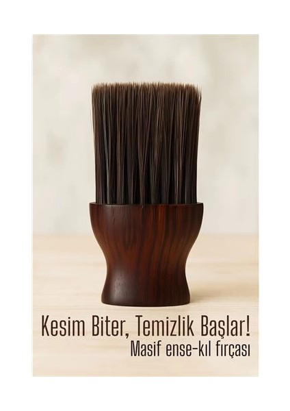 Bfs Berber Ense Fırçası Saç Temizleme Fırçası - Berber Temizlik Fırçası Masif Ahşap