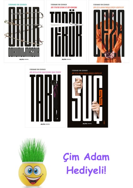 Ferdinand Von Schirach 5 Kitap Seti + Çim Adam Hediye