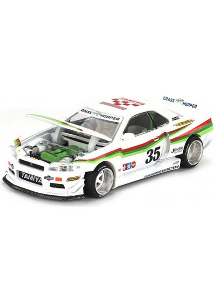 Mini Gt 1/64 Nissan Skyline Gt-R (R34) Tamıya x Kaıdo House "the Grasshopper" V1
