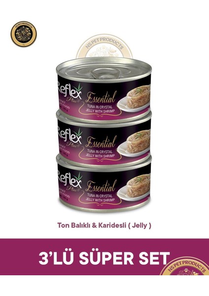 Plus Essential Kedi Jöle Içinde Ton Balıklı-Karidesli - 3X70GR fiyatları