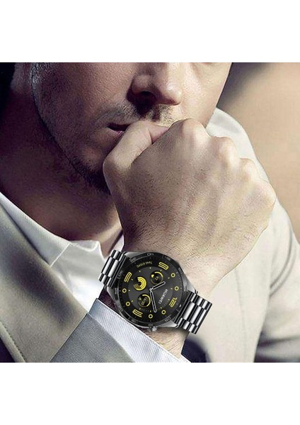 Watch Gt3/gt4/gt5/gt6 ve Pro Serileri Uyumlu 22MM Klasik Paslanmaz Çelik Metal Akıllı Saat Kordonu - 46MM Modeller Için Premium Bracelet Tarzı fırsatları