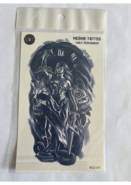 Adalet 18X11 cm Yarı Kalıcı Hayalet Geçici Dövme Yapıştırma Dövme