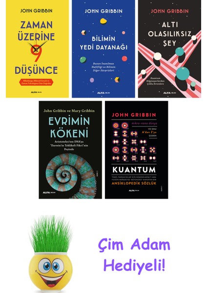 John Gribbin 5 Kitap Seti + Çim Adam Hediye