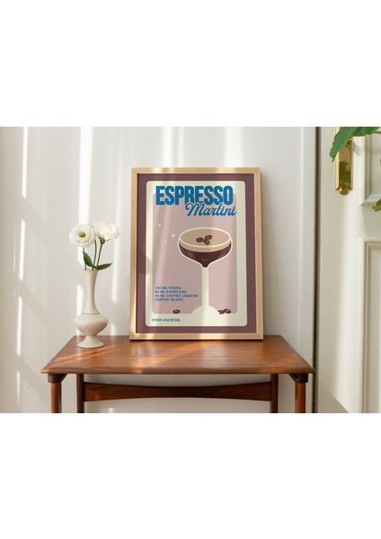 Espresso Martini Kokteyl Baskısı, Mutfak Bar Posteri, Alkol Baskısı, Galeri Duvar Dekoru modelleri