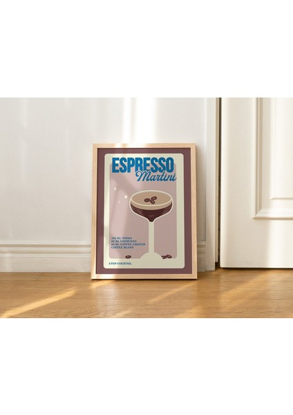 Espresso Martini Kokteyl Baskısı, Mutfak Bar Posteri, Alkol Baskısı, Galeri Duvar Dekoru indirimleri