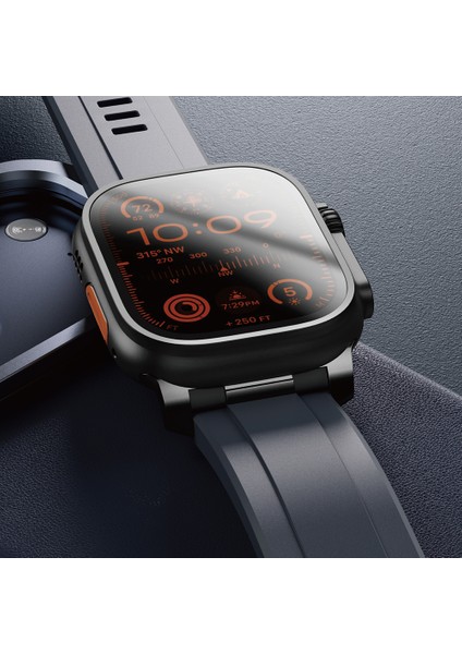 Watch 10 46MM Uyumlu Amazingthing Titan Chrono Silikon Kordon Strap Kayış Lacivert indirimleri