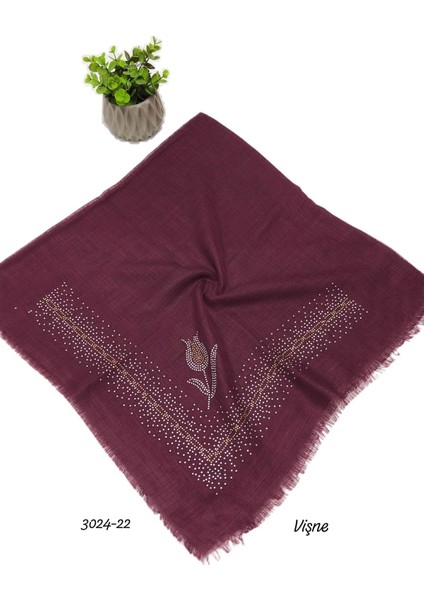 3024 Taşlı Flamlı Eşarp