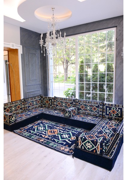 Şark Köşesi Takımı Lacivert Anadolu Modeli 15 Parça (20 cm Minder Kalınlığı) fiyatları