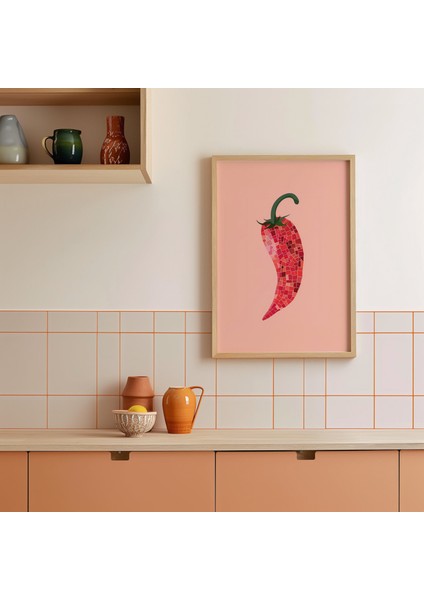 Kırmızı Biber Poster, Mutfak Duvar Sanatı, Mutfak Baskıları, Yemek Odası Duvar Sanatı, Dopamin Dekoru, Baskılar fiyatları