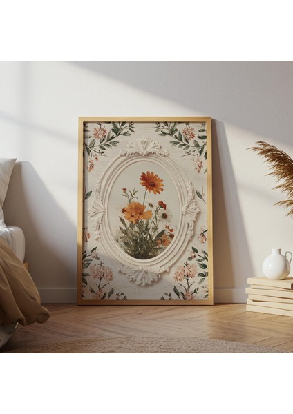 Kadife Çiçeği ve Papatya Çiçekleri, Büyükanne Kuşağı Duvar Sanatı, Eski Botanik Poster modelleri