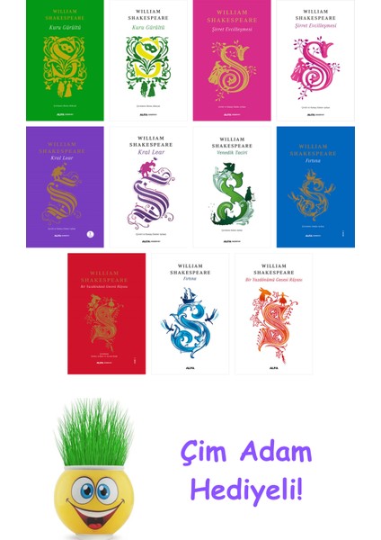William Shakespeare 11 Kitap Seti + Çim Adam Hediye