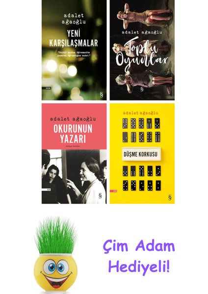 Adalet Ağaoğlu 4 Kitap Seti + Çim Adam Hediye
