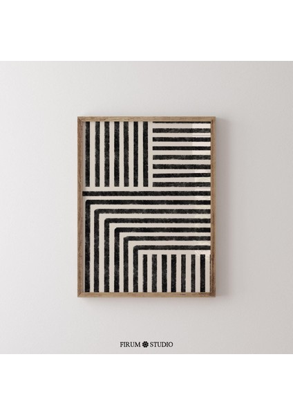 Minimalist Çizgiler Sanatı, Geometrik, Bej Siyah Duvar Sanatı, Büyük Soyut fiyatları