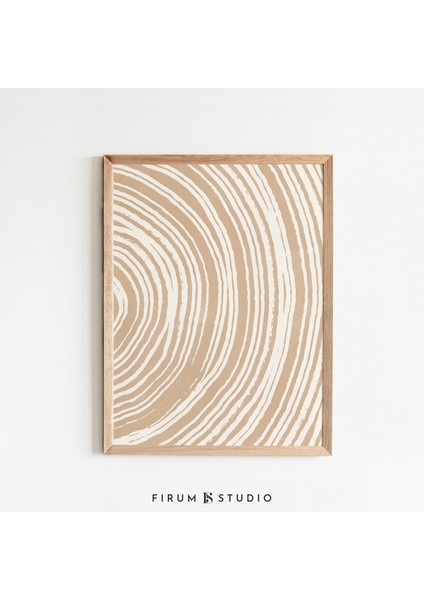 Bej Soyut Sanat, Çizgi Sanatı Poster, Hafif Estetik Sanat, Japandi, Sıcak Estetik
