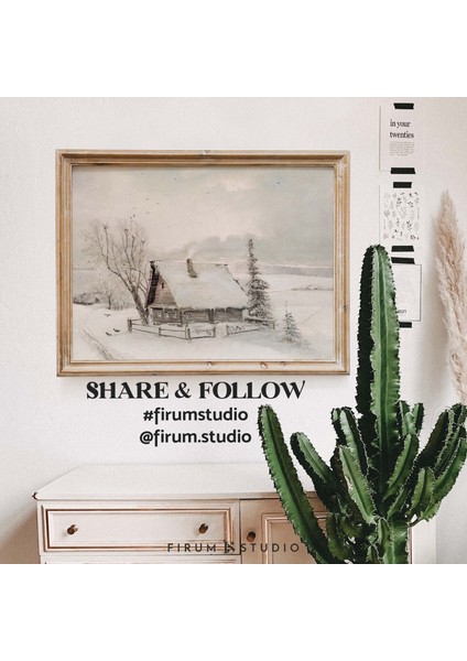 Nötr Noel Dekoru, Kışlık Kır Evi, Galeri Sanatı, Galeri Duvarı fiyatları