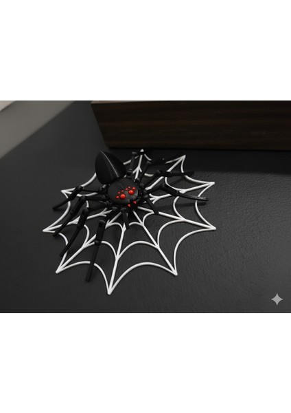 3D Baskı Dekoratif Örümcek ve Ağı – 17 cm Çift Taraflı Bantlı Duvar Süsü fiyatları
