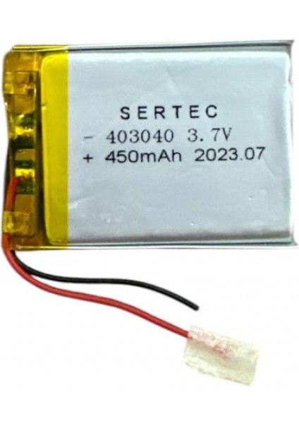 403040 3.7V 450 Mah Li-Polymer Pil (DEVRELI/1.5A)