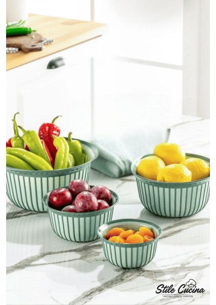 20'li Ekonomik Linea Yuvarlak Kase Seti Antrasit 4X(500 Ml- 1 Litre- 2 Litre- 3 Litre) fiyatları