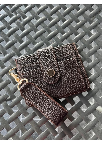 Soft Suni Deri Anahtarlık ve Kartlık Detaylı Cüzdan-Kartlık (Kutulu Gönderim)