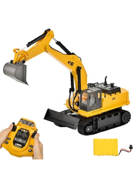 Oyuncak Uzaktan Konsol Kumandalı Ekskavatör Gövde 360° Döner Kepçesi Hareketli Şarjlı Işıklı Müzikli