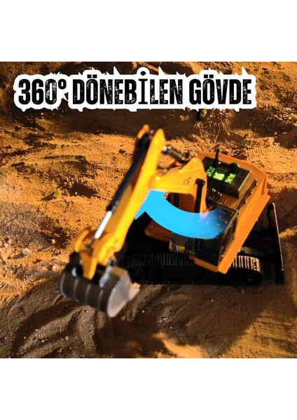 Oyuncak Uzaktan Konsol Kumandalı Ekskavatör Gövde 360° Döner Kepçesi Hareketli Şarjlı Işıklı Müzikli indirimleri