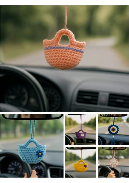 Amigurumi Araba Dikiz Aynası Süsü & Anahtarlık & Çanta Askısı – % 100 El Örgüsü Pembe Çanta fiyatları