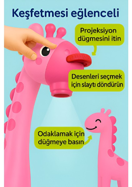Boyama Masası Çocuklar Için Akıllı | Projeksiyonlu Eğitim ve Eğlence Bir Arada-Pembe fiyatları