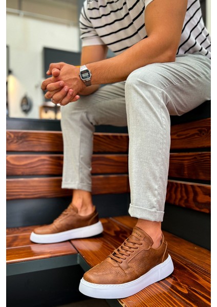 Oxford Günlük Kalın Taban Erkek Sneaker Taba fiyatları