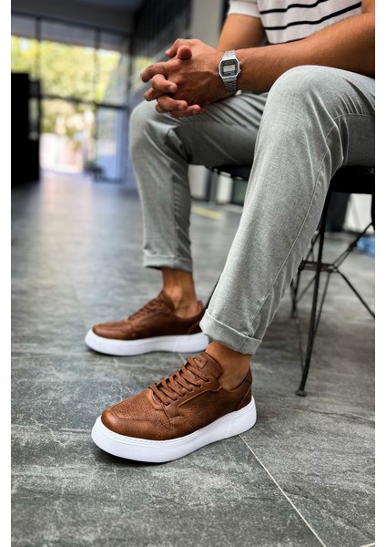 Oxford Günlük Kalın Taban Erkek Sneaker Taba modelleri