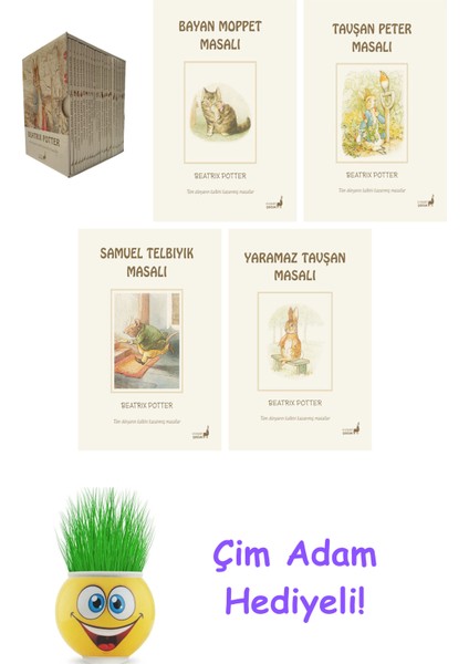Beatrix Potter 5 Kitap Seti + Çim Adam Hediye