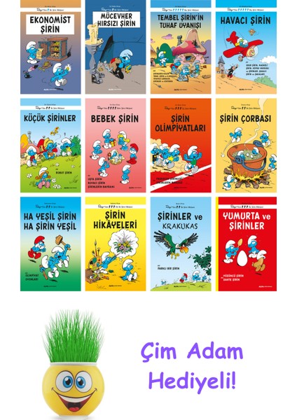 Peyo 12 Kitap Seti + Çim Adam Hediye