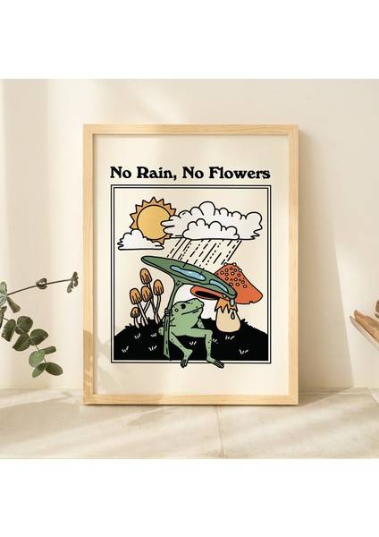 Retro Kurbağa Duvar Baskısı, Vintage Mantar Illüstrasyonu, A3 A4 A2 Baskılar, Zümrüt Yeşili Poster