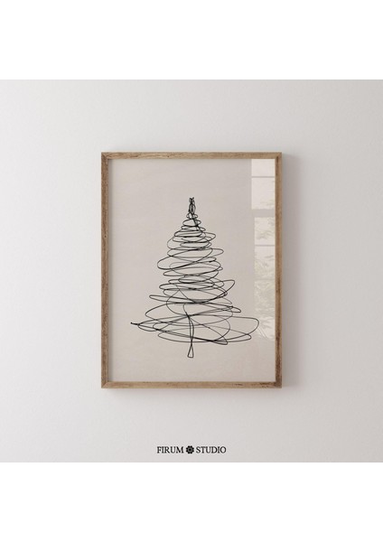 Minimalist Noel Ağacı Duvar Sanatı - Eklektik Tatil Dekoru | Retro Minimal Noel Çizgi Sanatı ve Modern Noel | fiyatları