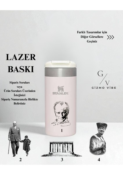 Kişiselleştirilebilir Stanley The Aerolight Transit Bardak 0,35 L Rose Özel Isimli