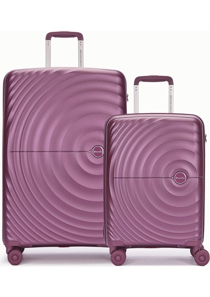 Benetton 2'li Set Büyük ve Kabin Boy %100 Polipropilen Valiz Bordo 14BNT8002