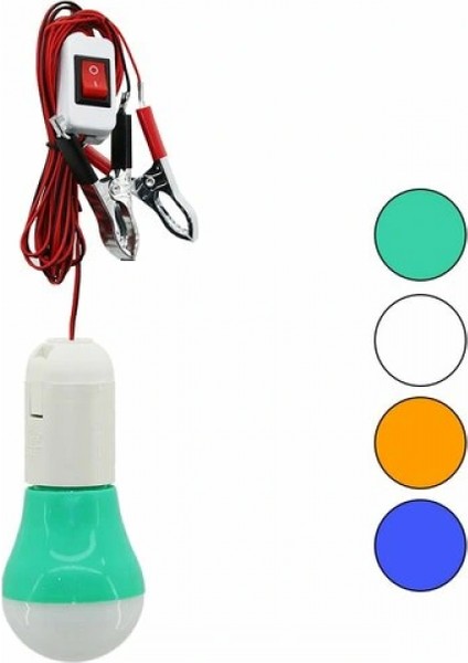 Seyyar - LED Lamba Akü Takviye Kablolu= 4mt 12V - 5W (4887)