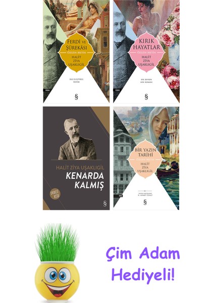 Halit Ziya Uşaklıgil 4 Kitap Seti + Çim Adam Hediye