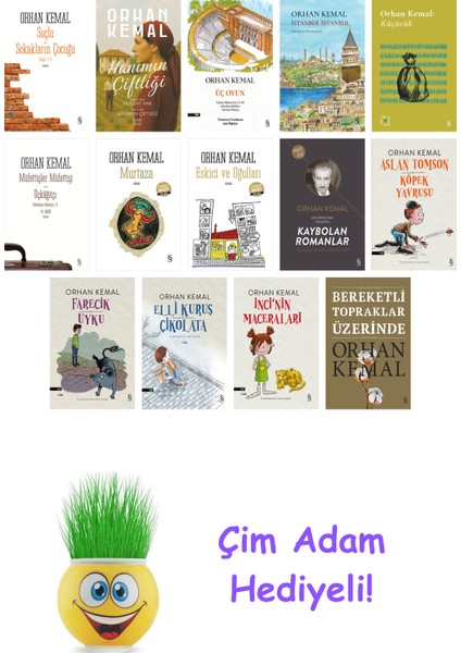 Orhan Kemal 14 Kitap Seti + Çim Adam Hediye